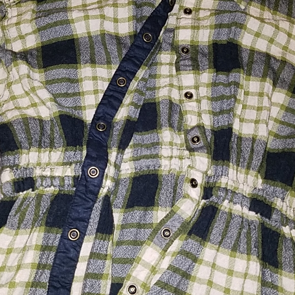 💜Firm Price💜Free People Plaid Ruched Sleeve Shirt - Picture 12 of 16